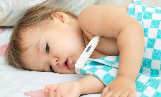 У ребенка, зараженного 6 типом герпеса повышается температура тела